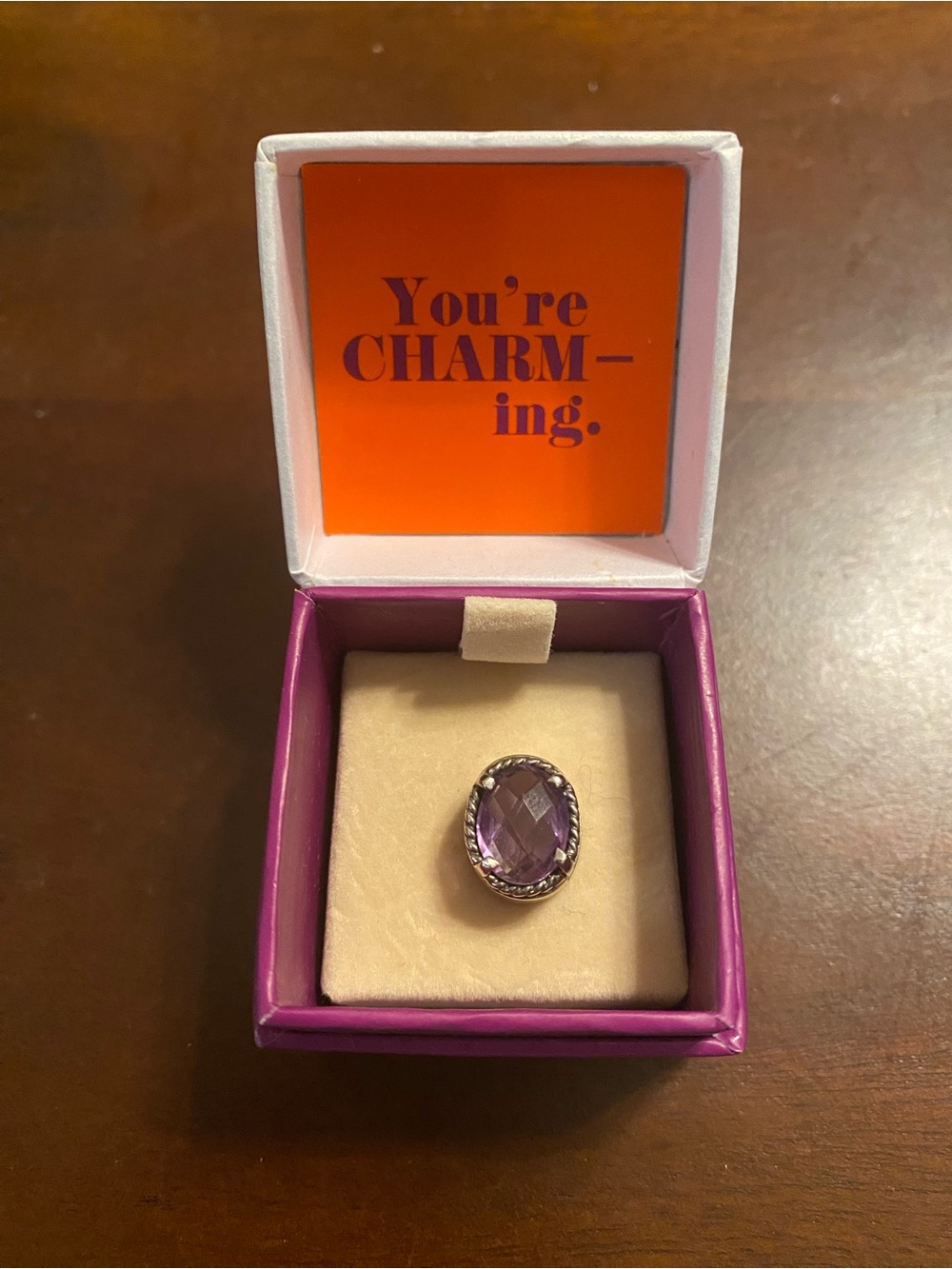 Lori Bonn Sterling Silver purple gem spritz slide charm
